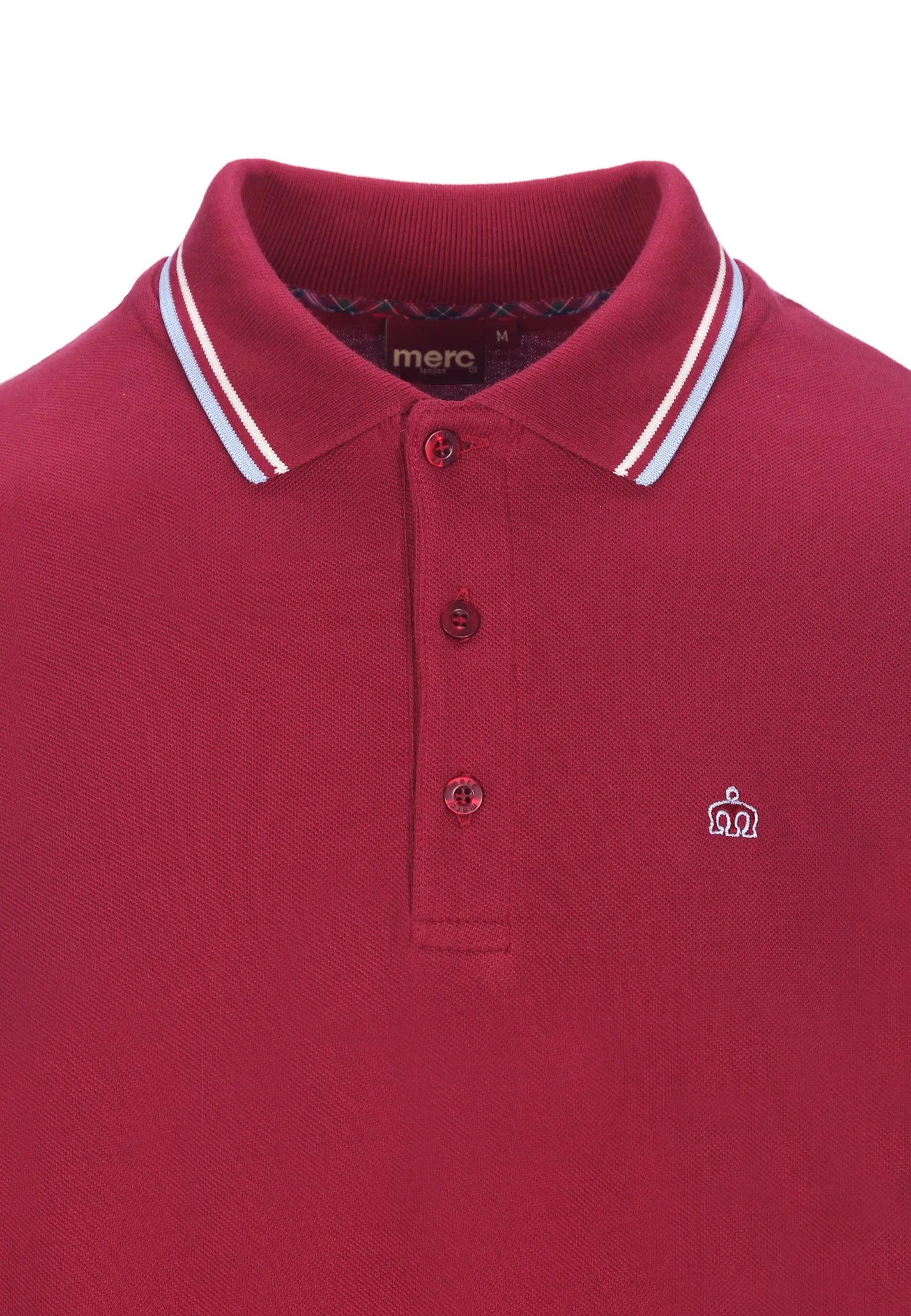 Merc Men's Card Tipped Polo Shirt Claret / Harmony
