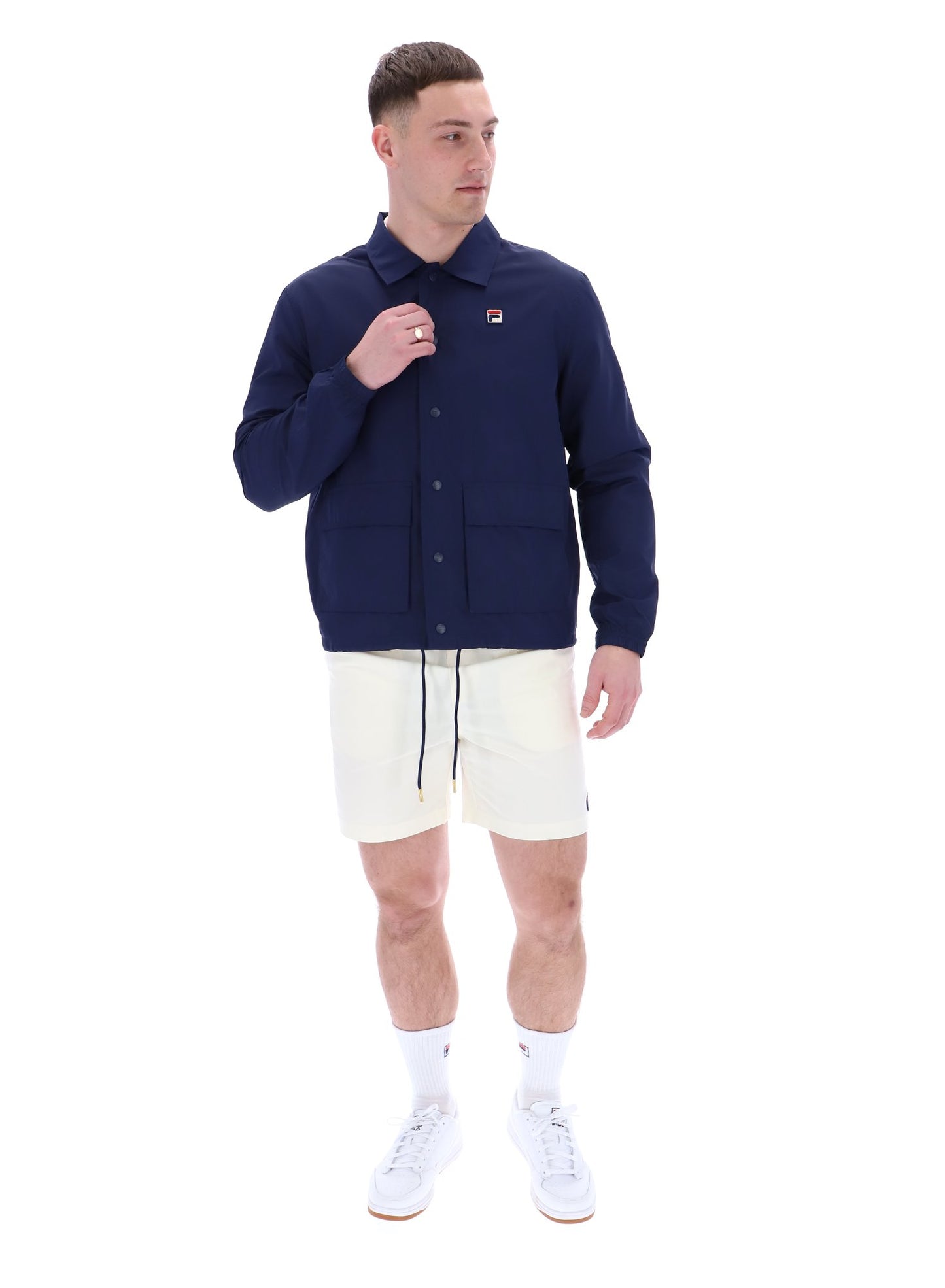 Fila Vintage Men's Bates Coach Jacket Fila Navy