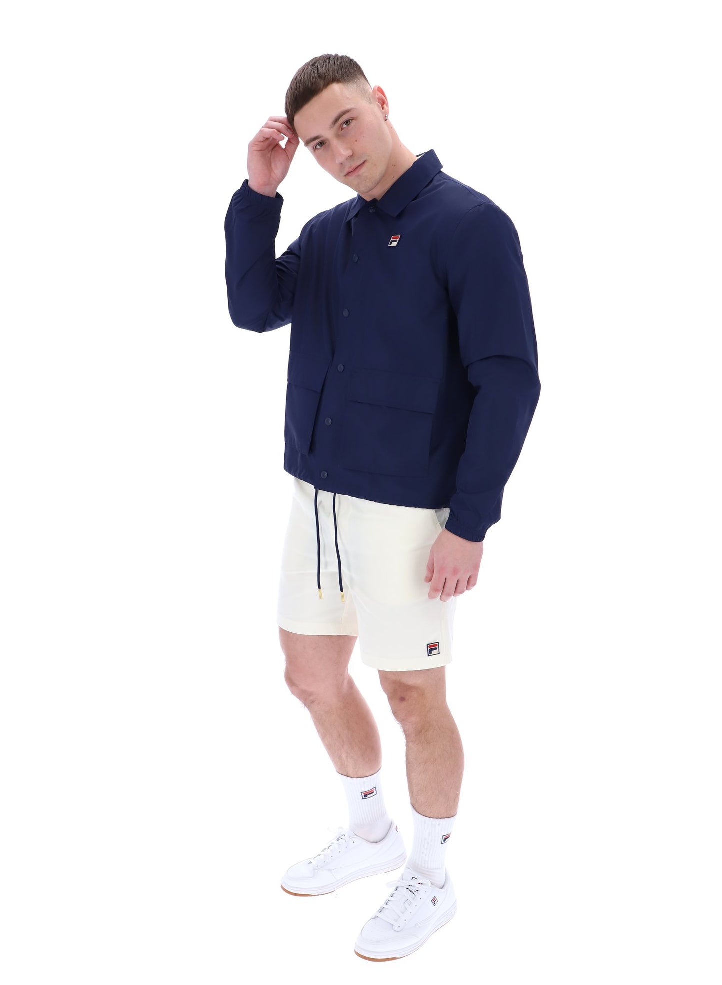 Fila Vintage Men's Bates Coach Jacket Fila Navy