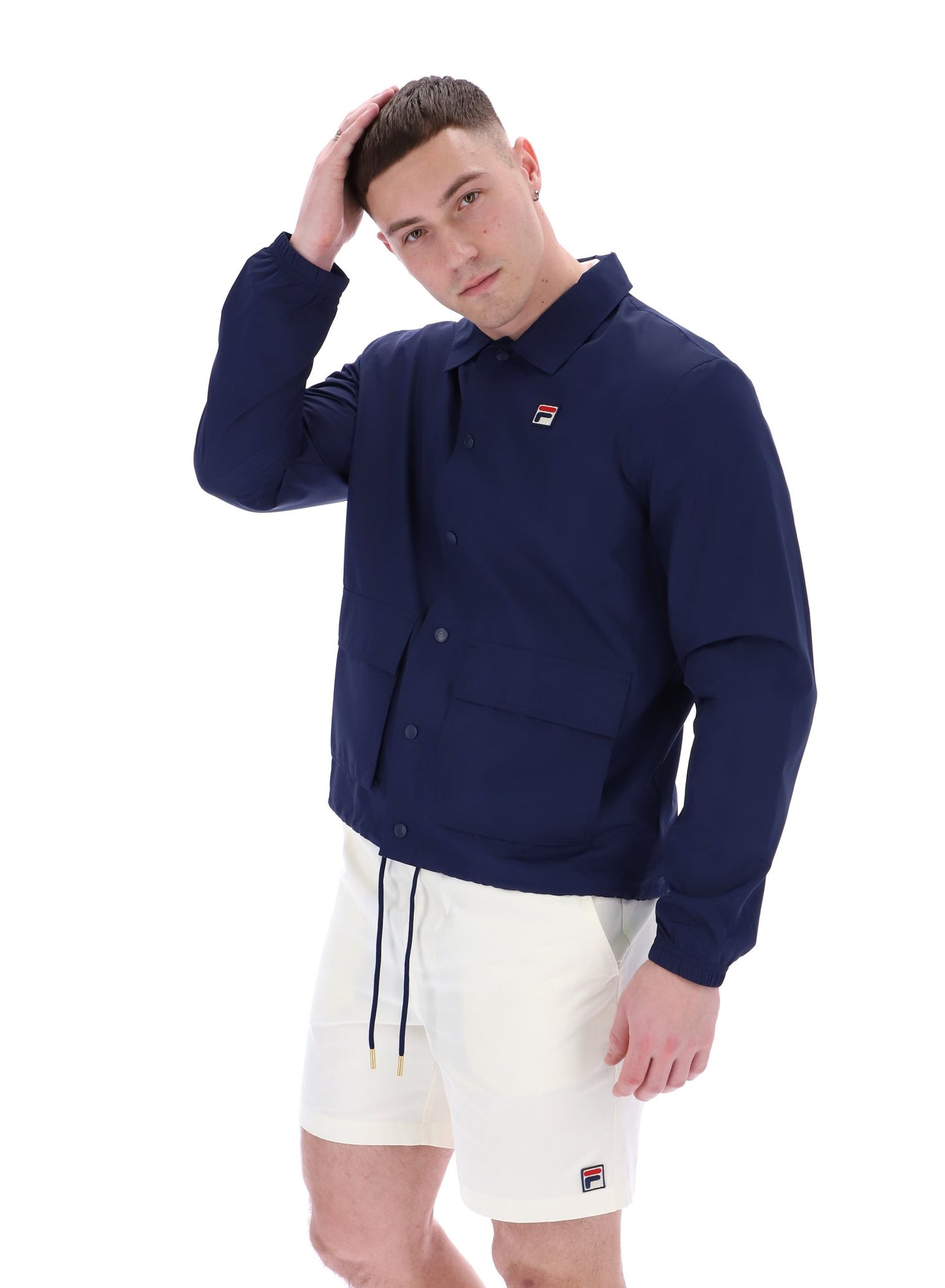 Fila Vintage Men's Bates Coach Jacket Fila Navy