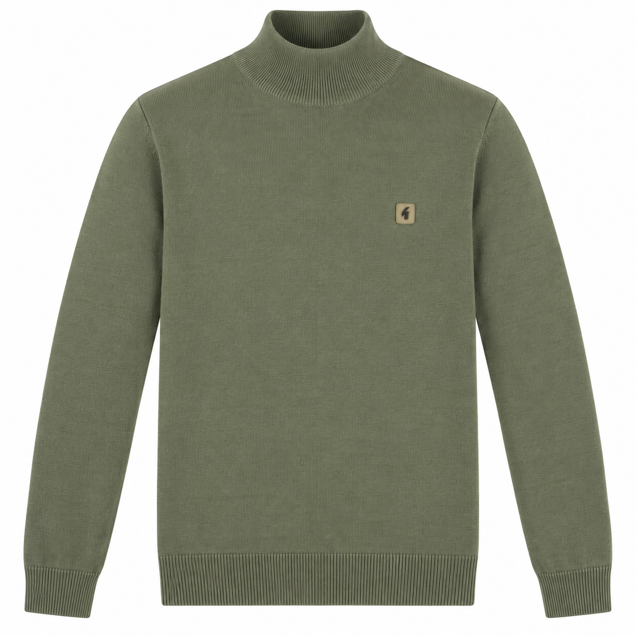 Gabicci Vintage Men's V55GK10 Duke Turtle Neck Knit Jumper Khaki