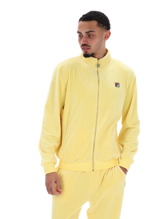 Fila Vintage Men's Irving 2 Velour Track Top Popcorn Yellow