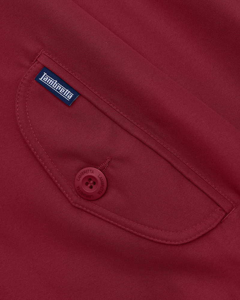 Lambretta Men's LMBBHH1 Shower Resistant Classic Harrington Jacket Burgundy