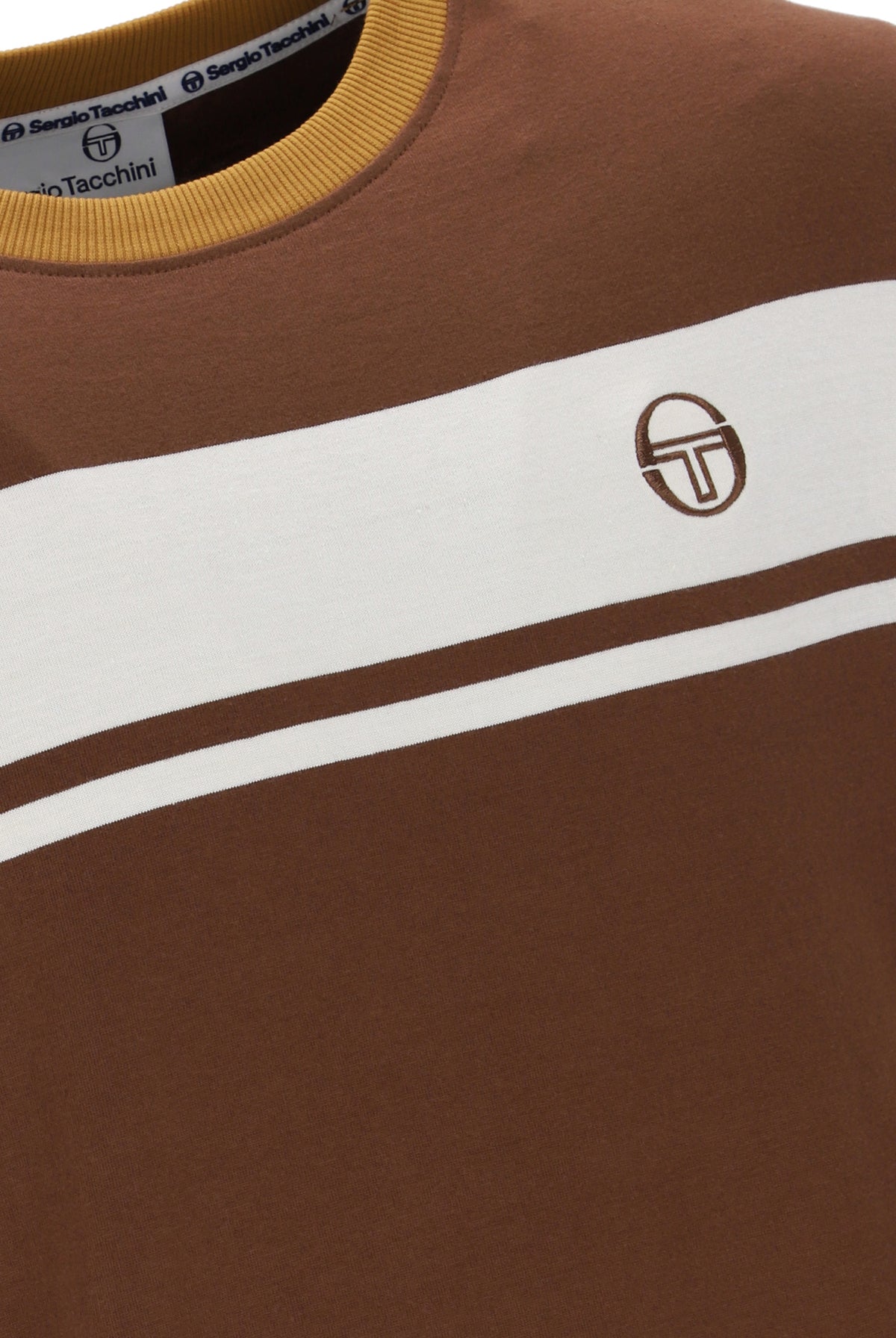 Sergio Tacchini STM14593 SS Master Crew Neck T Shirt Potting Soil / Gardenia / Golden Brown