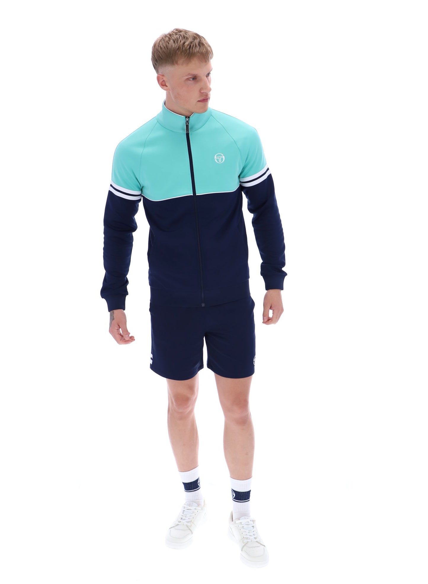 Sergio Tacchini Men's Orion Track Top Pool Blue/Maritime Blue
