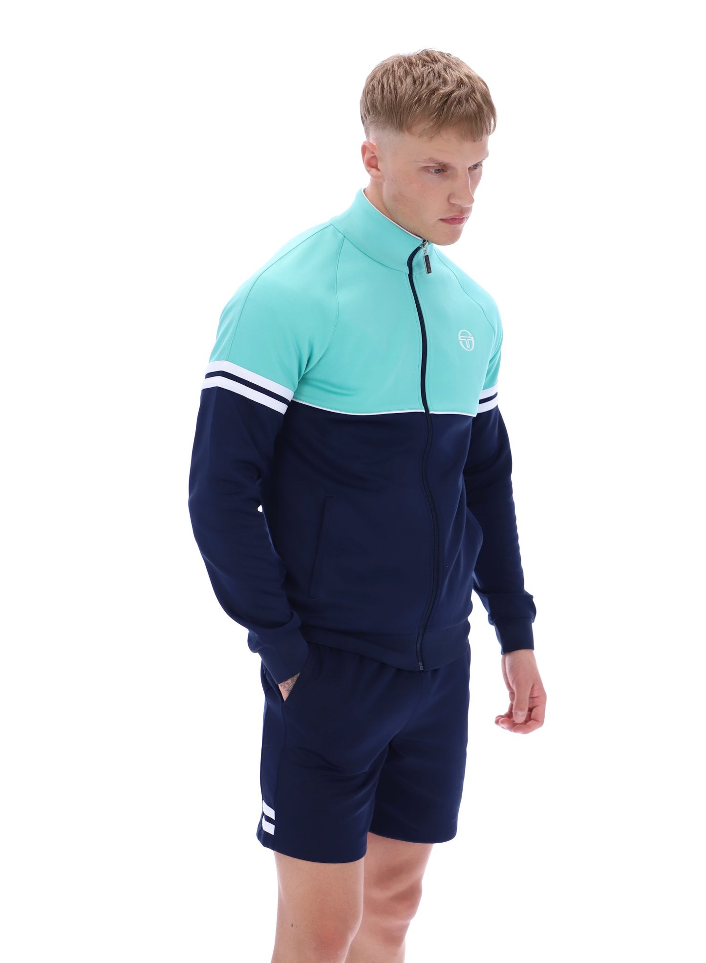Sergio Tacchini Men's Orion Track Top Pool Blue/Maritime Blue