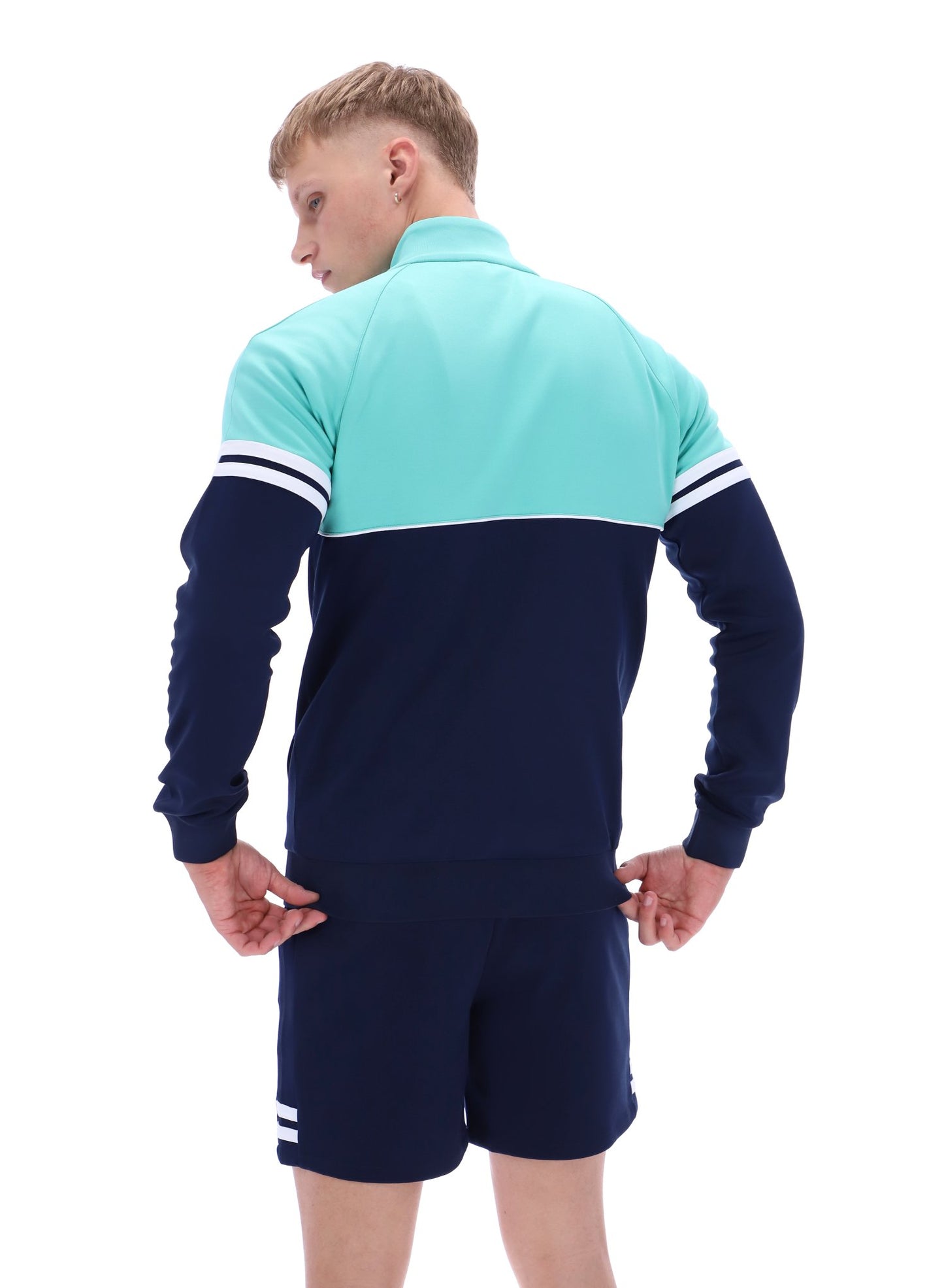 Sergio Tacchini Men's Orion Track Top Pool Blue/Maritime Blue