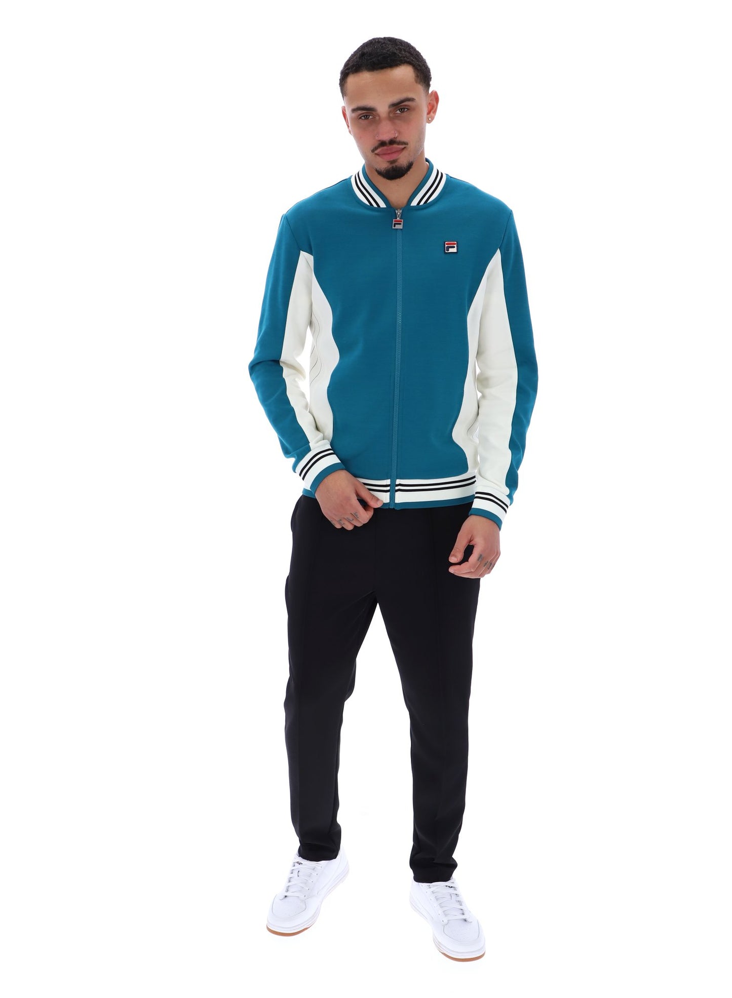 Fila Vintage Men's Settanta 2 Track Top Deep Lagoon/Gardenia