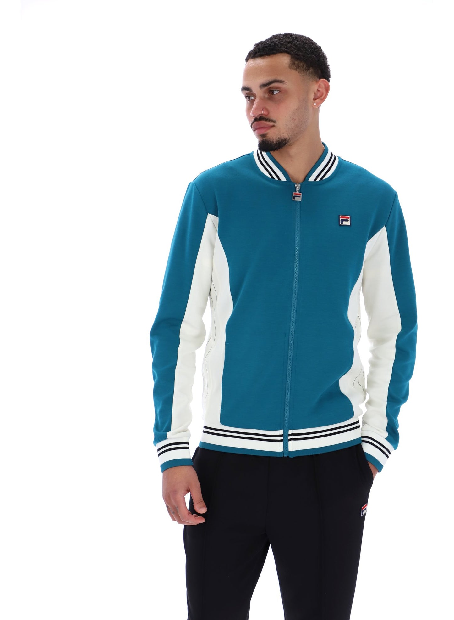 Fila Vintage Men's Settanta 2 Track Top Deep Lagoon/Gardenia