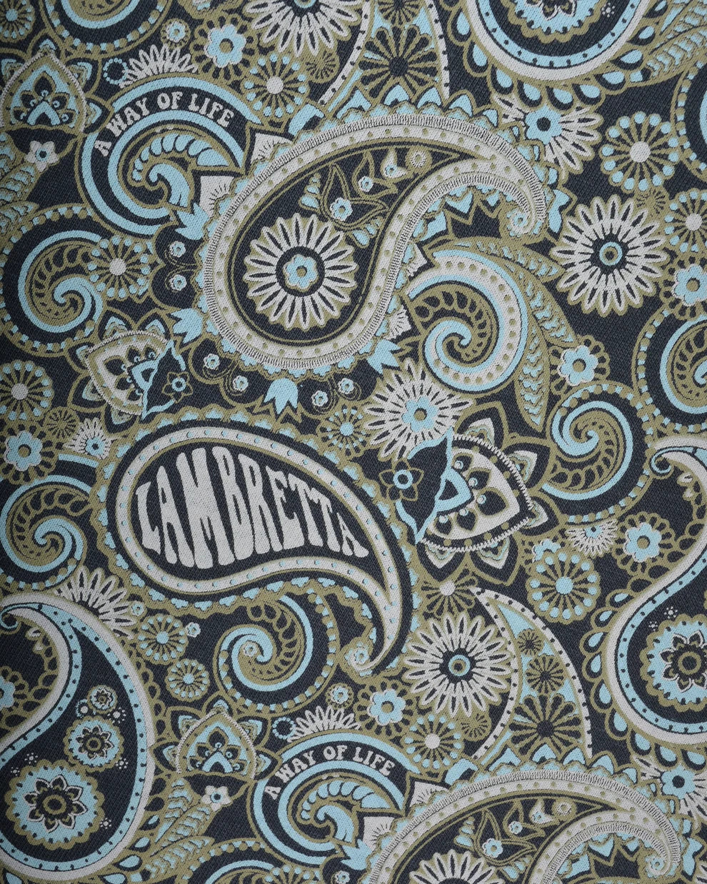 Lambretta SS0031 Paisley Brand Polo Shirt Navy / Ultimate Grey