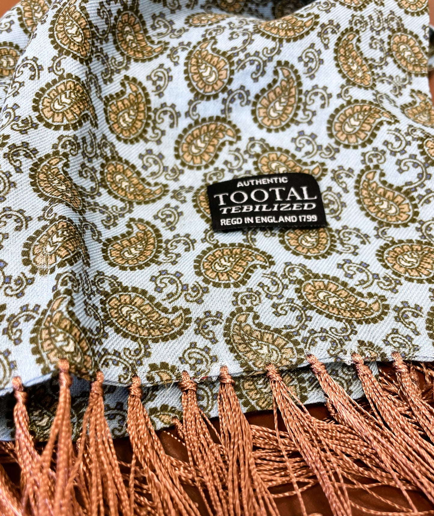 Tootal Men's TB8201 Paisley Rayon Scarf Sky Blue
