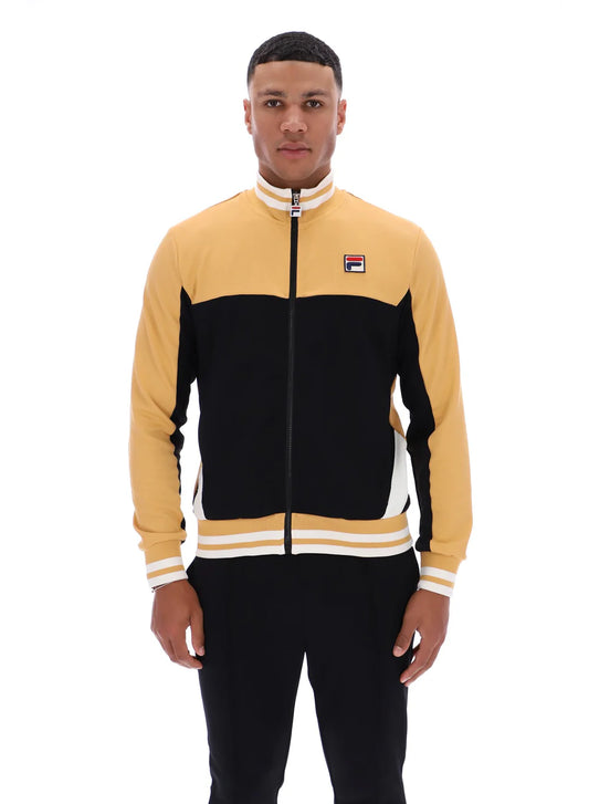 Fila Vintage Men's Tiebreaker Funnel Track Top Oak Buff / Black / Gardenia