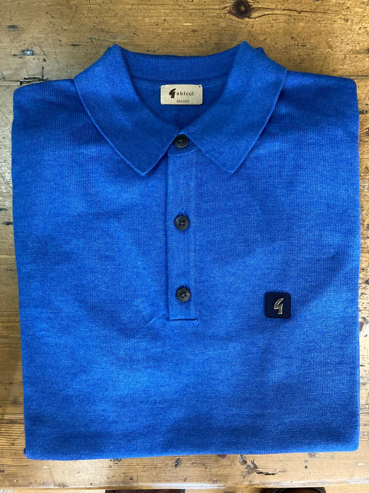 Gabicci Vintage Men's V54GK04 Jackson SS Knit Polo Shirt Sapphire