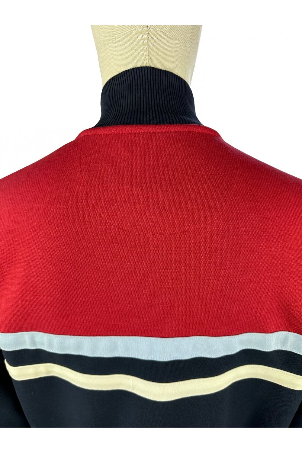 Trojan Records Men's TR9000 Panel Stripe Track Top Navy Blue