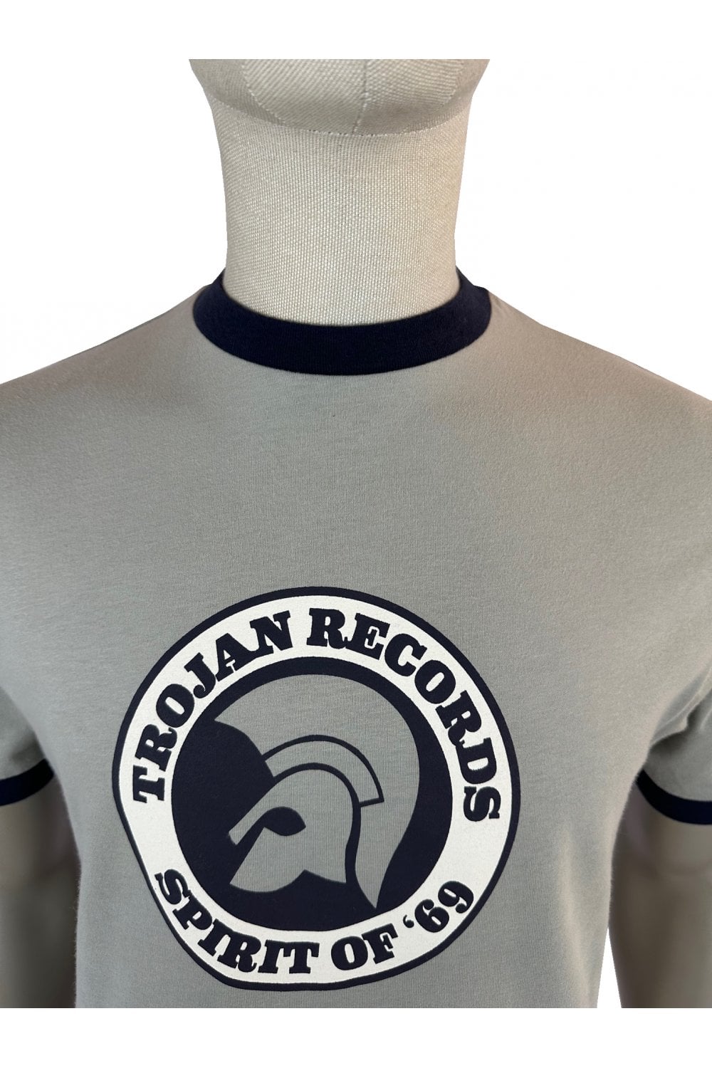 Trojan Records Men's TC1006 Spirit Of '69 Logo Tee Shirt Grey