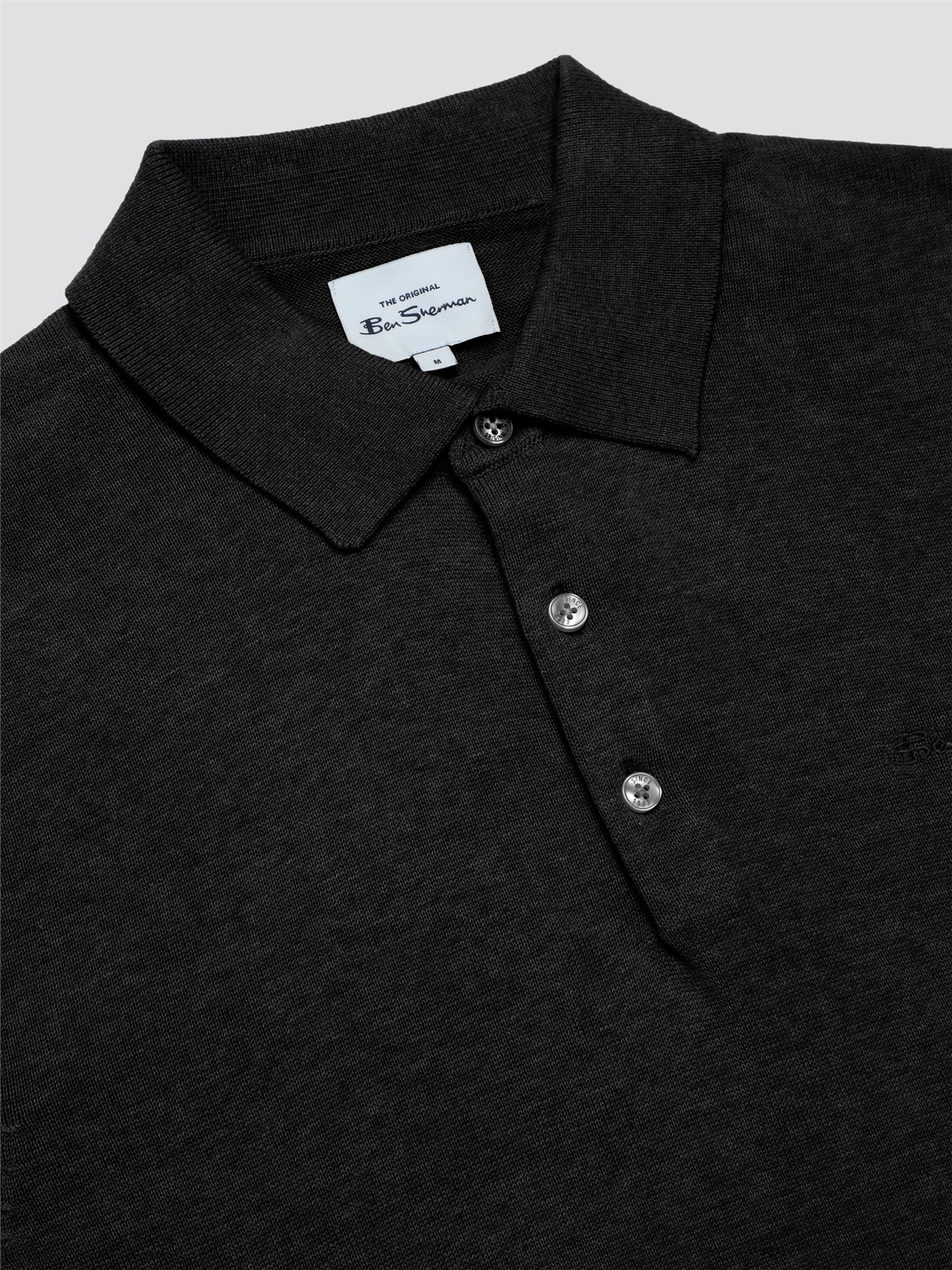 Ben Sherman Men's 0063352 SS Signature Knitted Polo Shirt Dark Navy