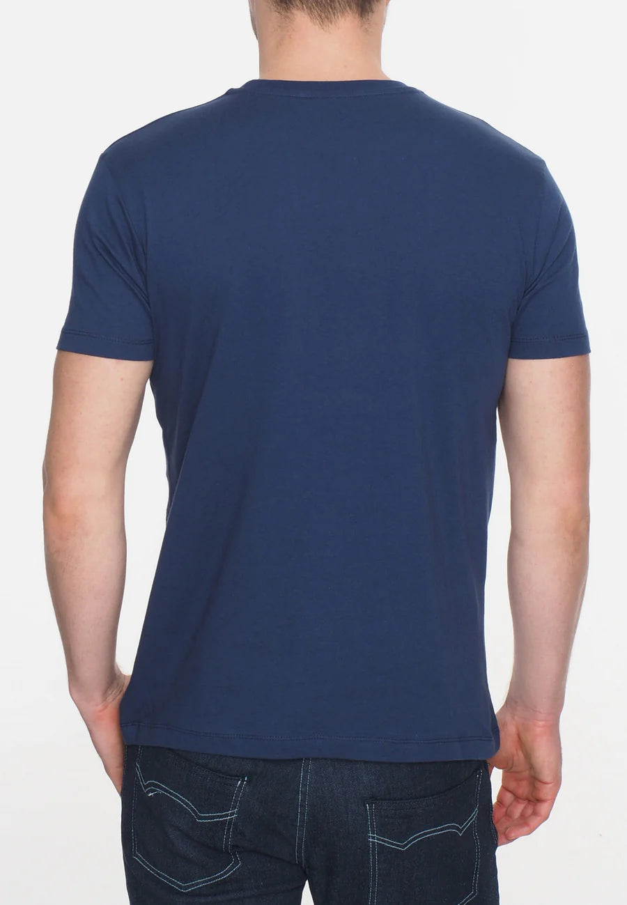 Merc Men's Brighton Crew Neck T Shirt Navy Blue