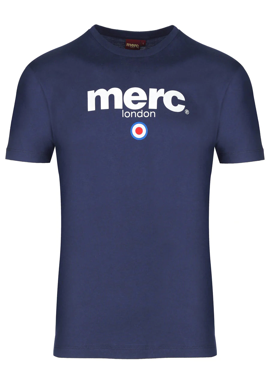 Merc Men's Brighton Crew Neck T Shirt Navy Blue