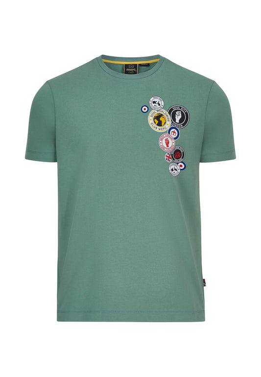 Merc Men's Naunton Crew Neck T Shirt Khaki Green