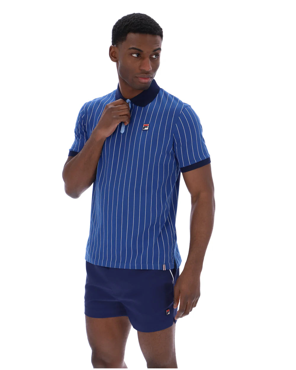 Fila Vintage Men's BB1 Classic Vintage Stripped Polo Shirt Limoges / White / Frozen Fjord / Fila Navy