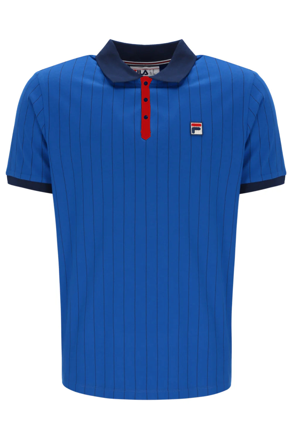 Fila Vintage Men's BB1 Classic Vintage Stripped Polo Shirt Turkish Sea Blue