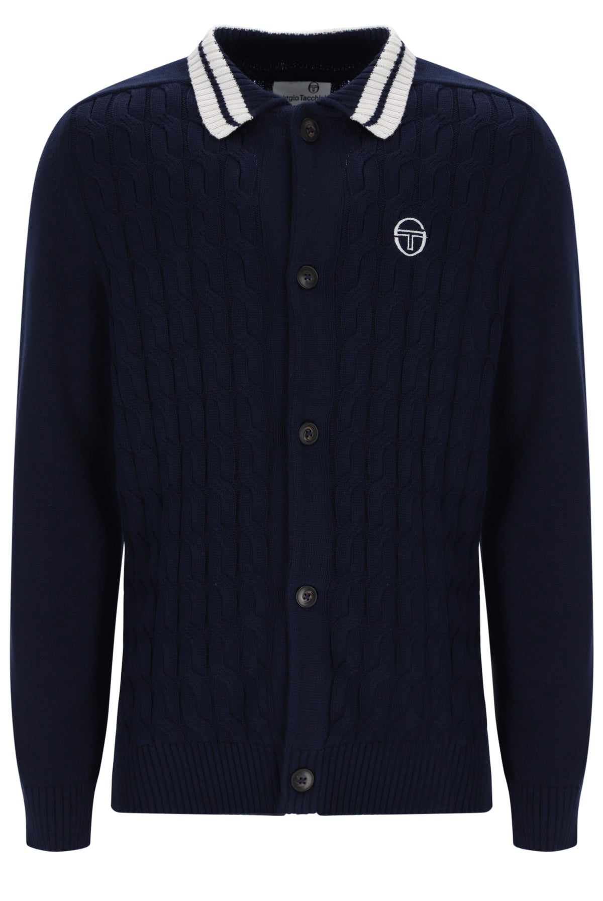 Sergio Tacchini Brutta Knitted Cardigan Maritime Blue / Gardenia