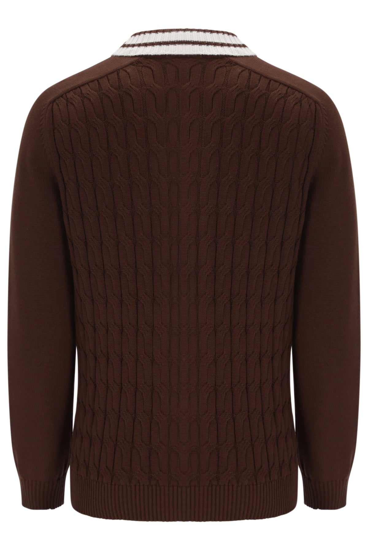 Sergio Tacchini Brutta Knitted Cardigan Potting Soil / Gardenia
