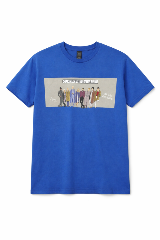 Quadrophenia Alley Men's Exclusive Icon Quadrophenia Cast Print T-Shirt Royal Blue