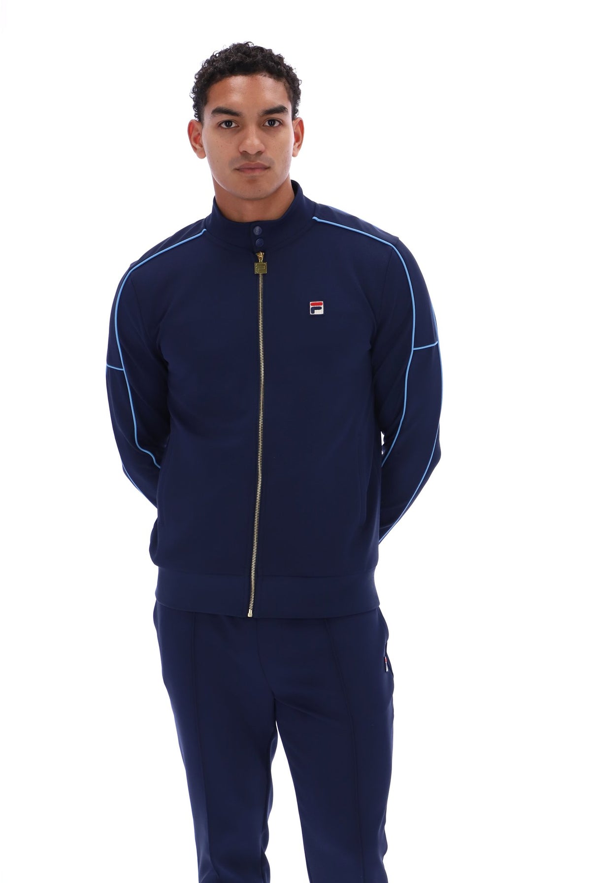 Fila Vintage Eldon Piping Track Top Fila Navy / Azure Blue