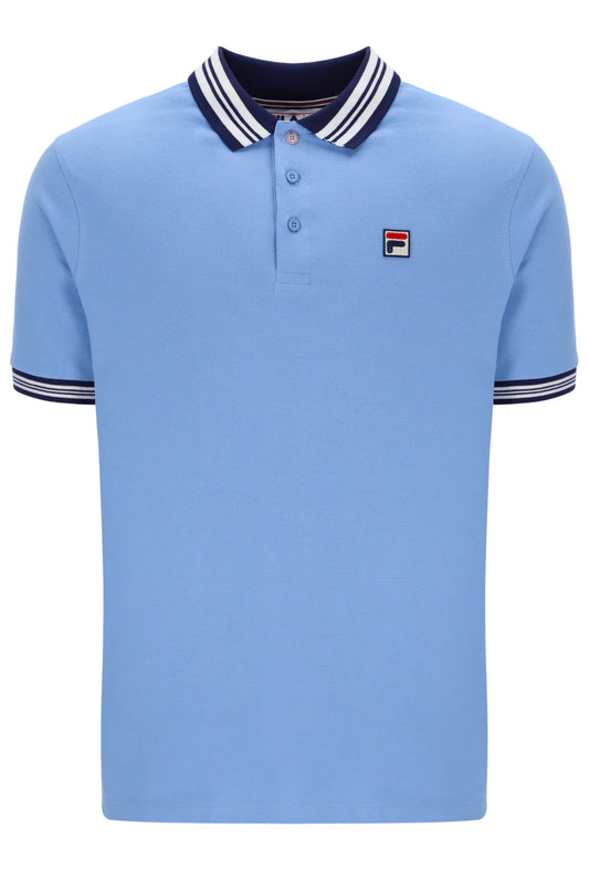 Fila Vintage Men's Faraz Tipped Rib Polo Shirt Vista Blue