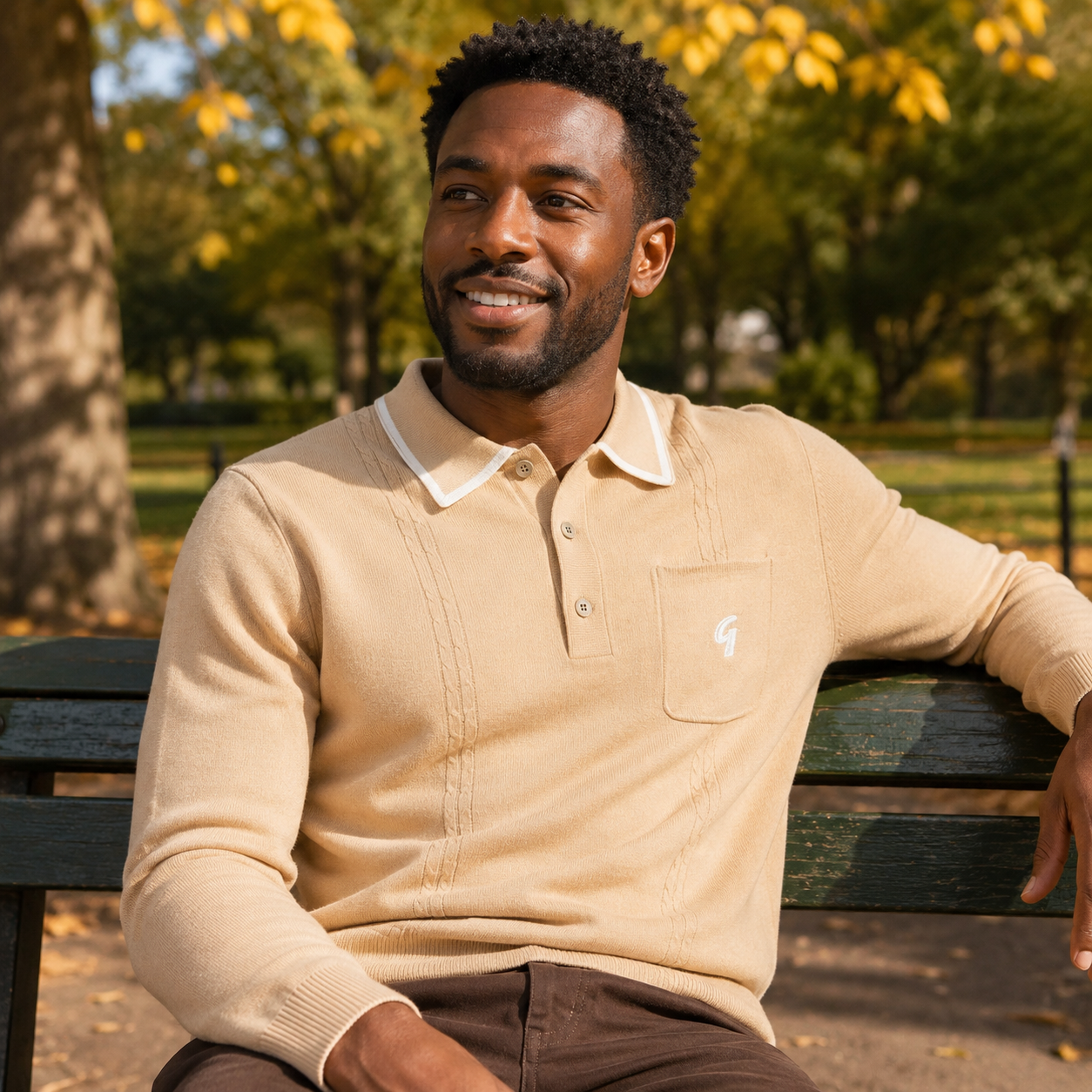 Gabicci Vintage Long Sleeved Polo