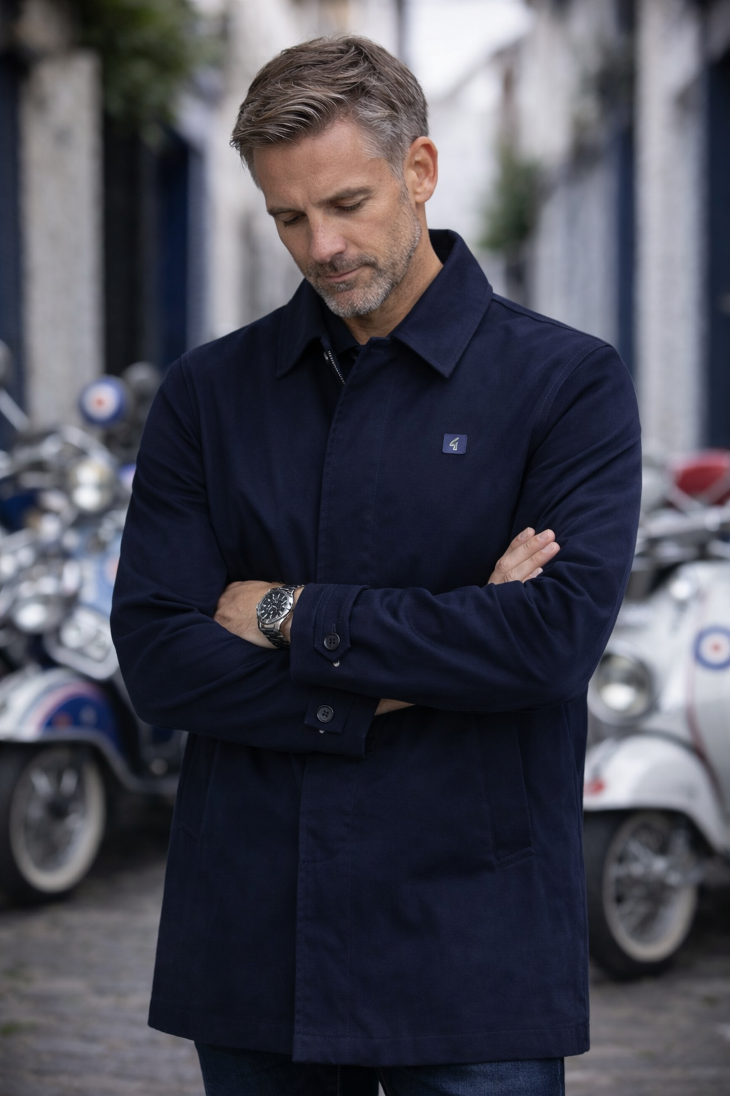 Gabicci Vintage Men's V00GJ12 Houghton Rain Mac Coat Navy Blue