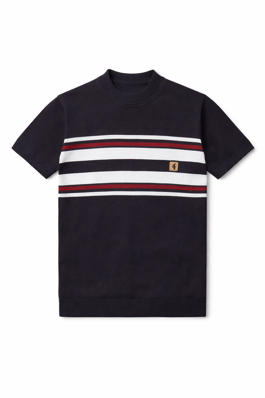 Gabicci Vintage Men's V56GM19 Liam Crew Neck T-Shirt Navy Blue