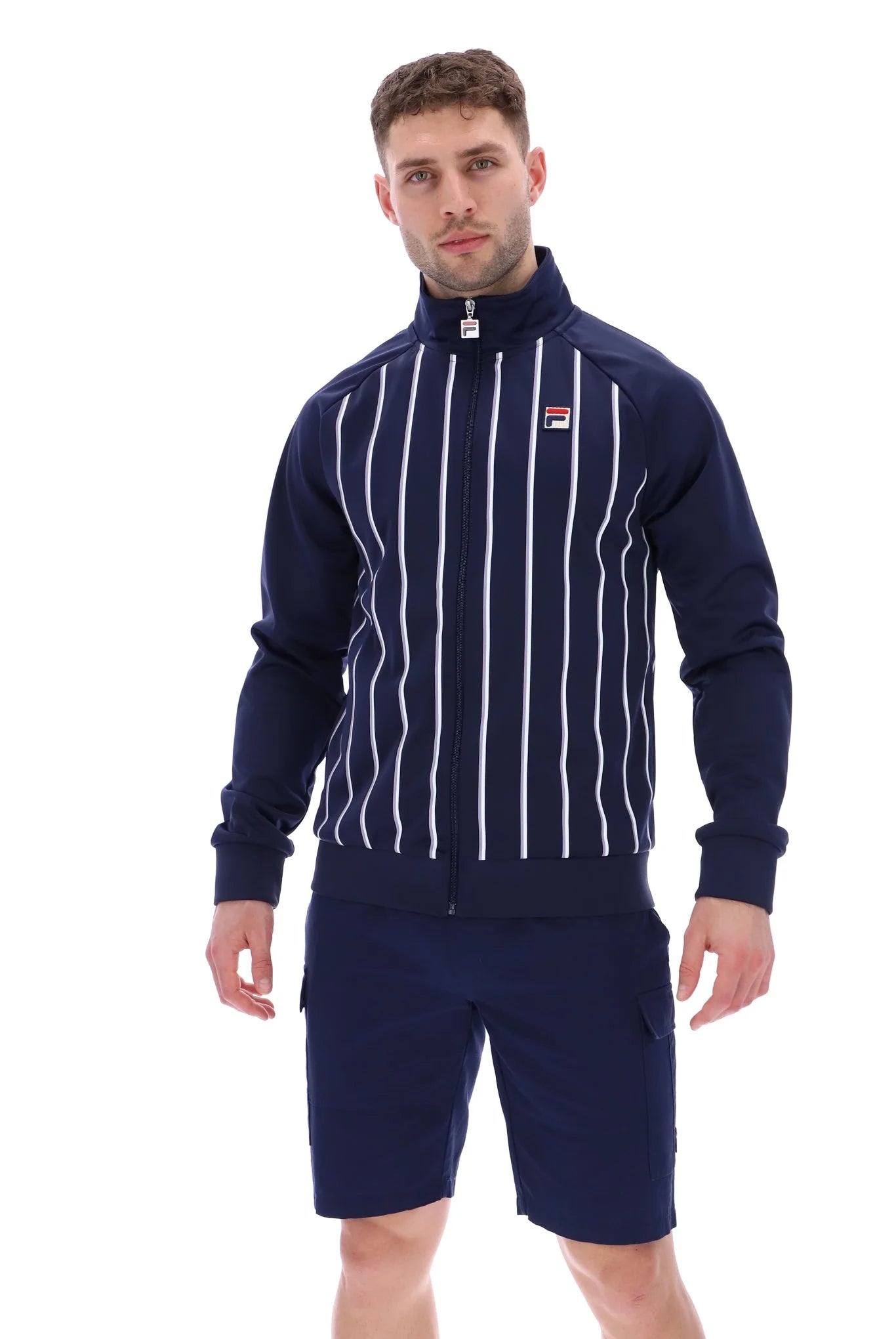 Fila Vintage Men's Hudson Stripe Track Top Fila Navy