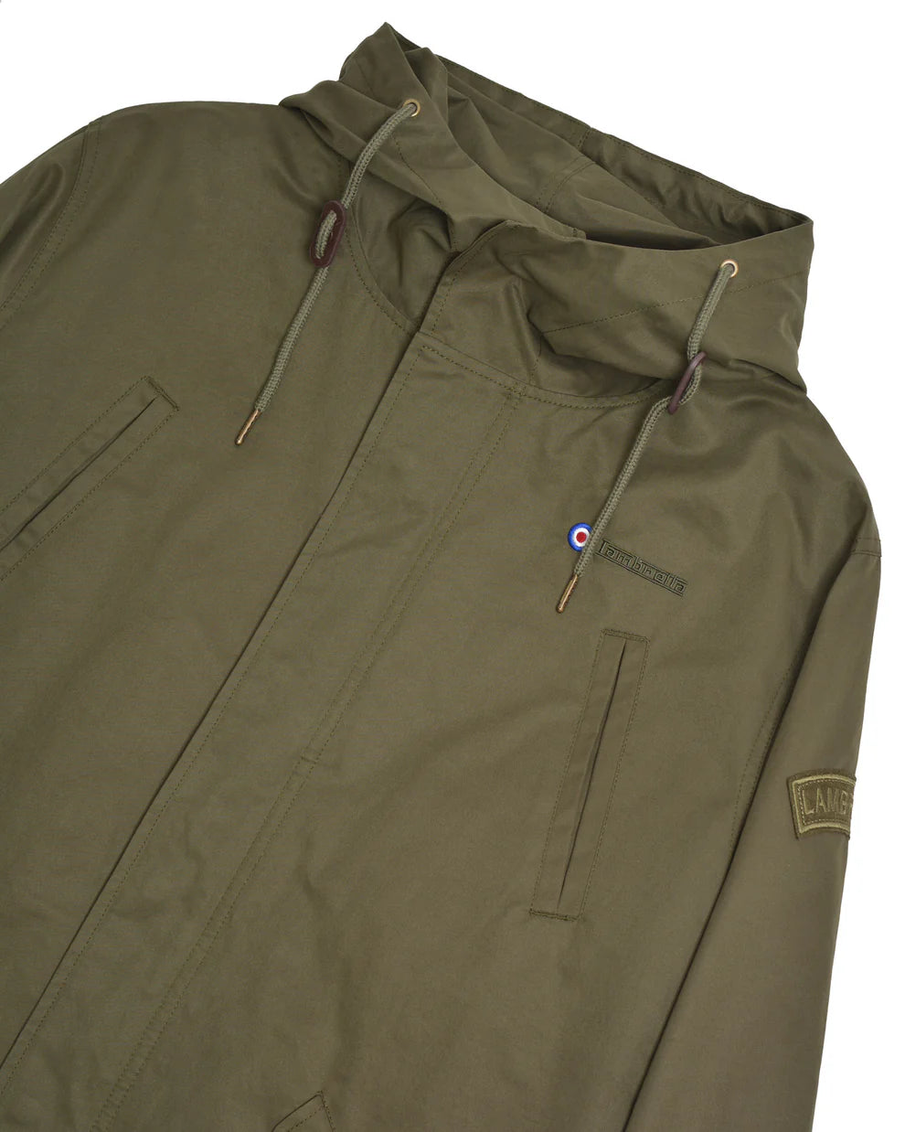 Lambretta Men's LAMDS002 Shower Resistant Parka Coat Khaki Green