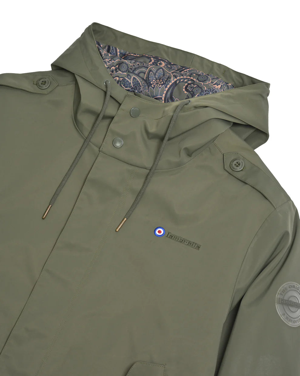 Lambretta Men's LAMDS005 Waterproof Parka Coat Khaki Green