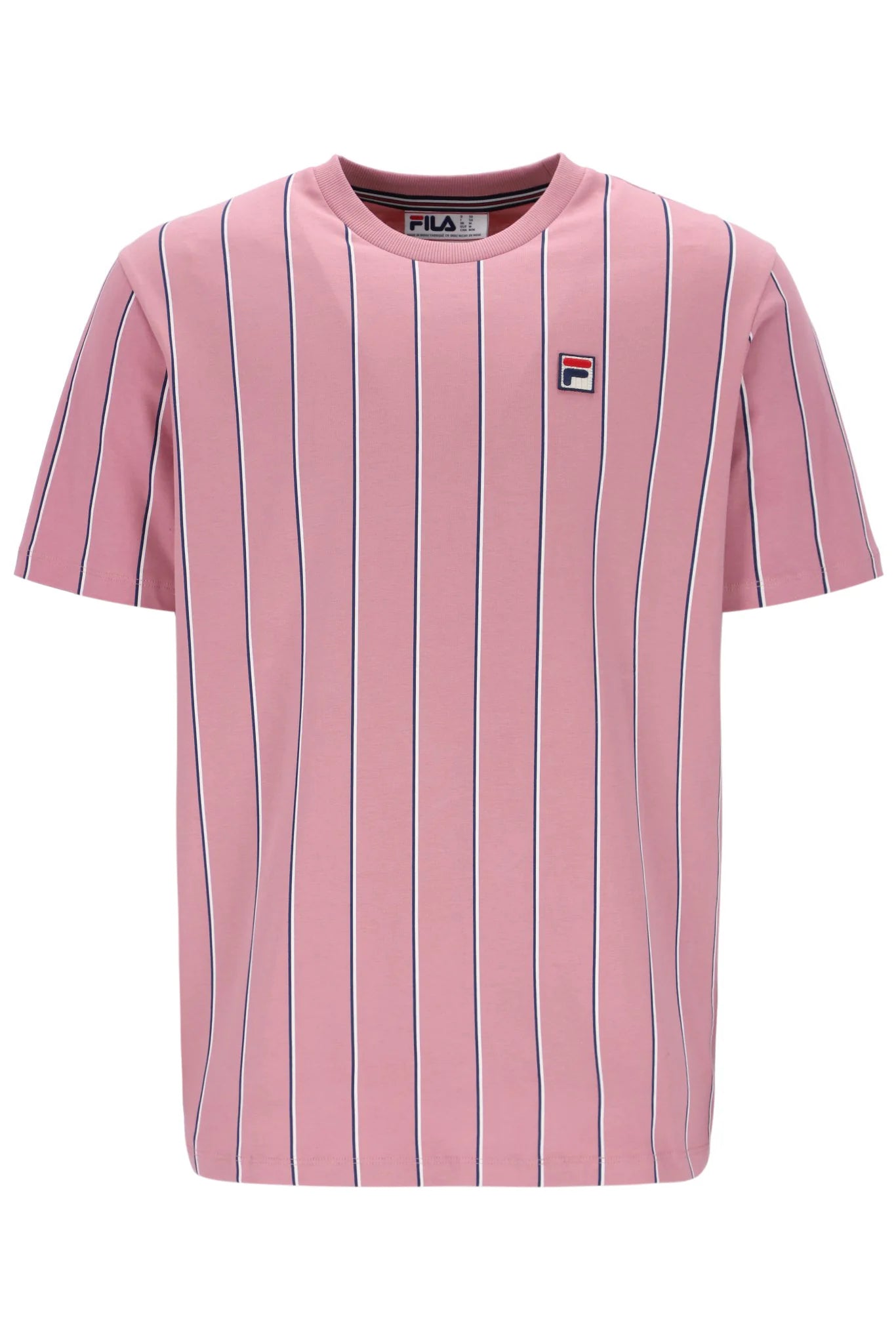 Fila Vintage Men's Lee Pin Stripped T Shirt Foxglove Pink