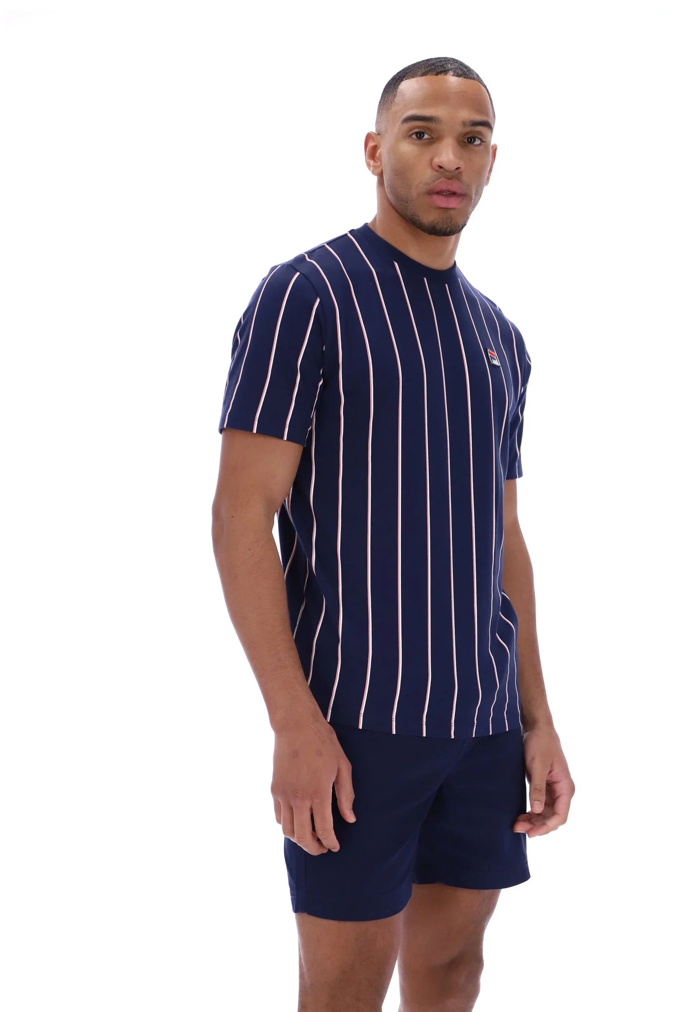 Fila Vintage Men's Lee Pin Stripped T Shirt Fila Navy