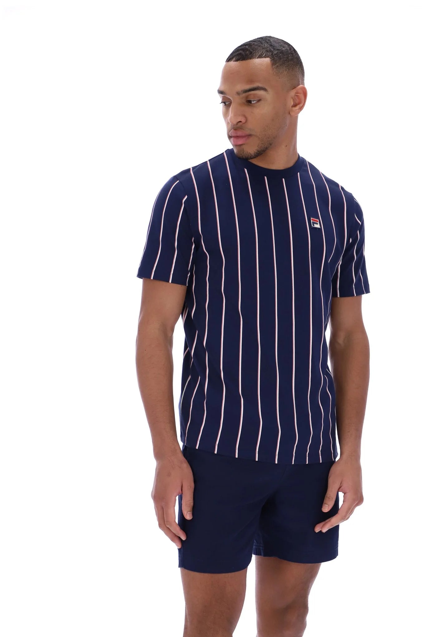 Fila Vintage Men's Lee Pin Stripped T Shirt Fila Navy