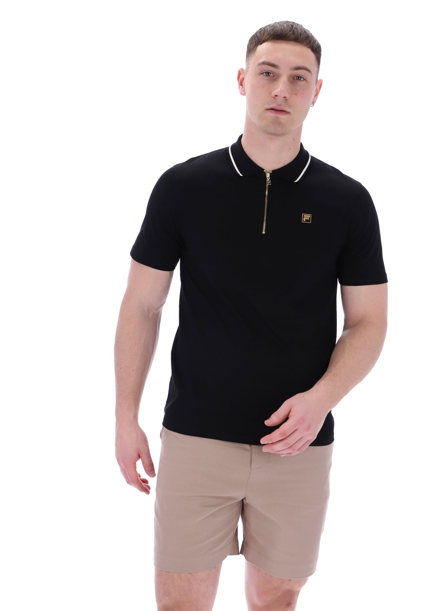 Fila Vintage Men's Lemar Premium Essential Polo Shirt Black