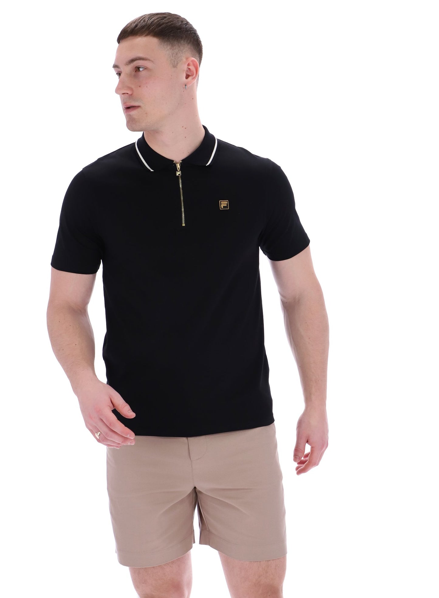 Fila Vintage Men's Lemar Premium Essential Polo Shirt Black