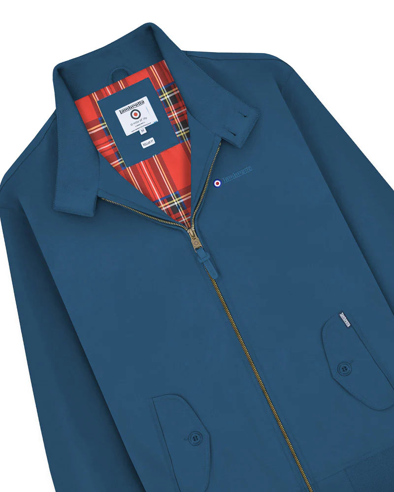 Lambretta Men's LMBBHH1 Shower Resistant Classic Harrington Jacket Dark Blue
