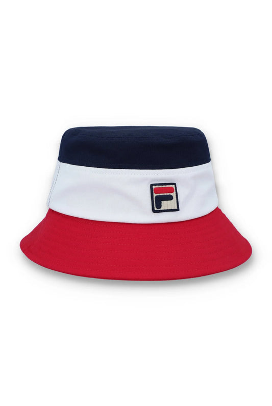 Fila Vintage Men's FHXS24014 Marco Bucket Hat Tri Colour Red White Navy