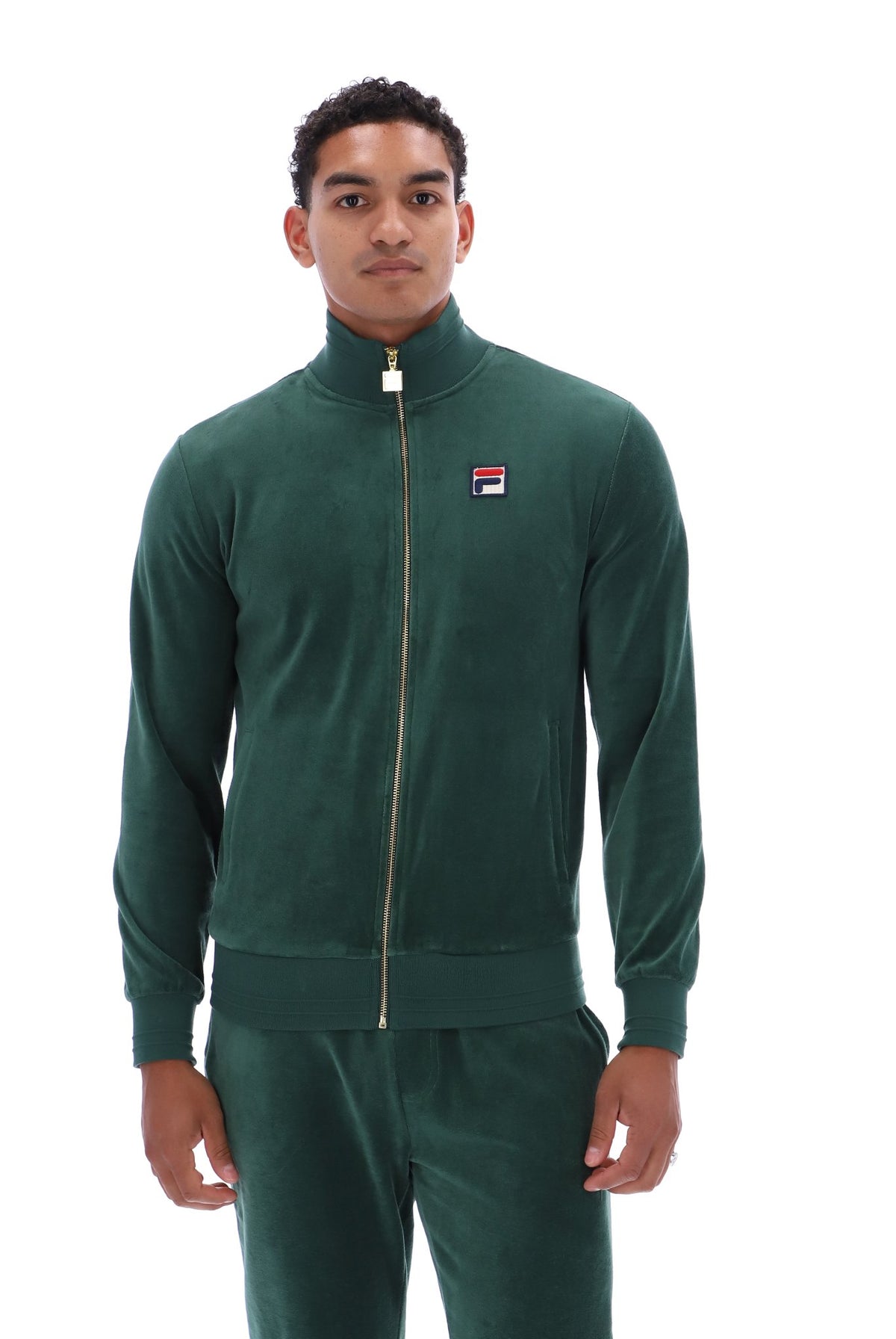 Fila Vintage Nero 2 Velour Track Top Pine Needle
