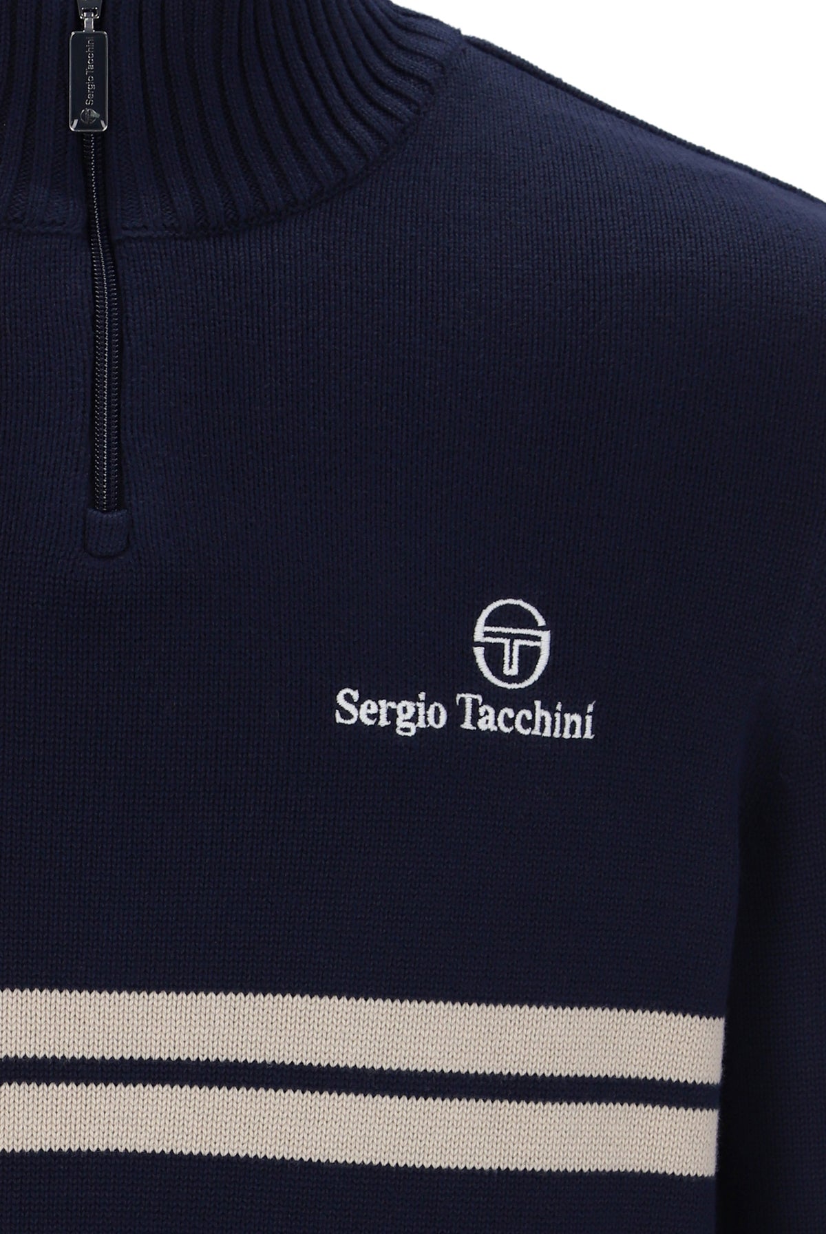 Sergio Tacchini New Dallas 1/4 Zip Knitted Top Maritime Blue / Peyote