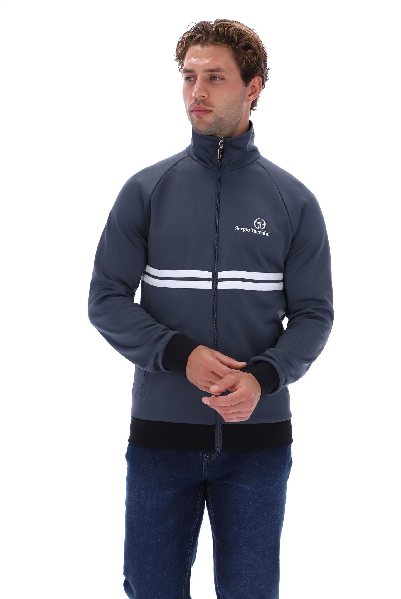 Sergio Tacchini Men's Dallas Track Top Turbulence / White / Black