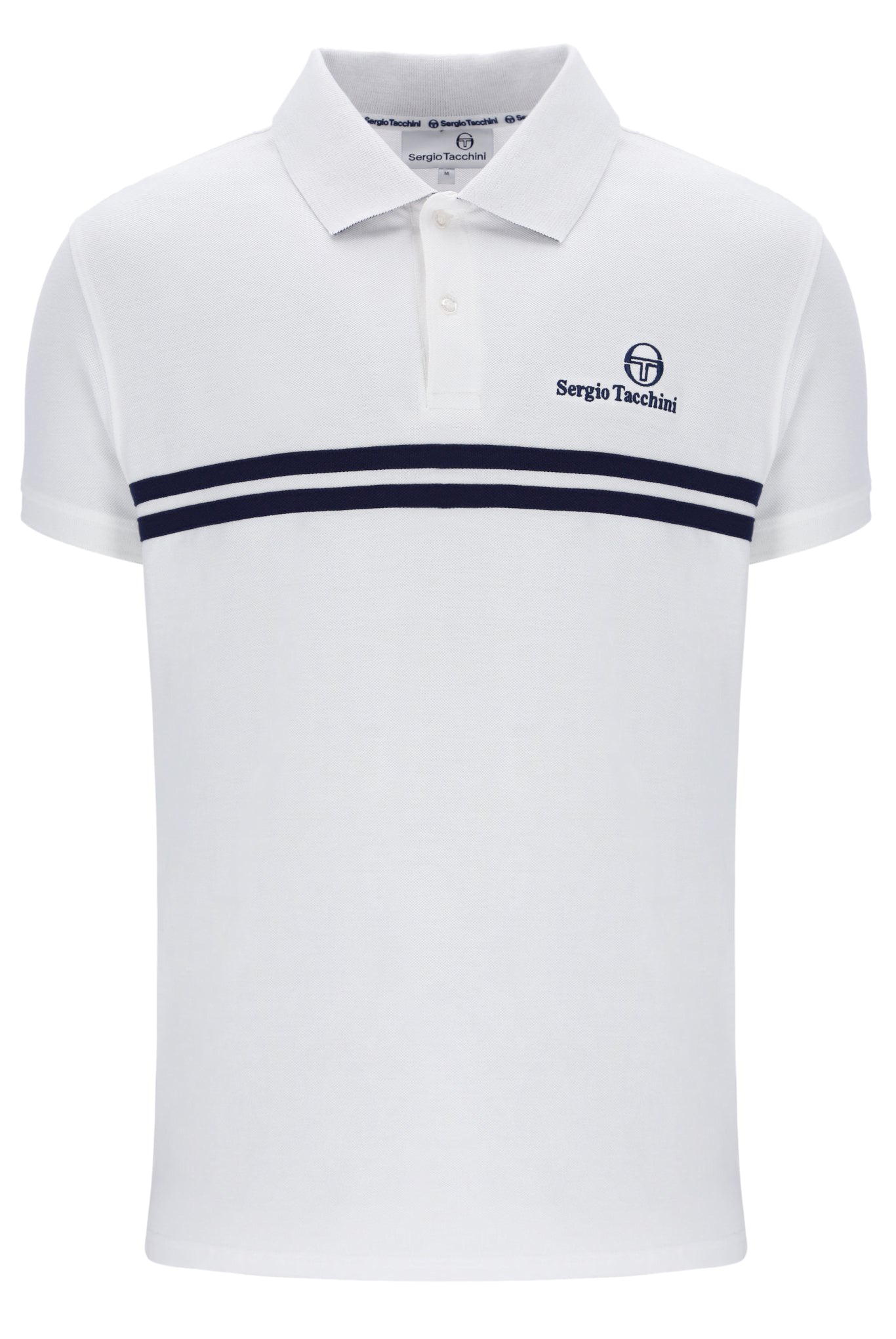 Sergio Tacchini Men's New Supermac Polo Shirt White / Maritime Blue