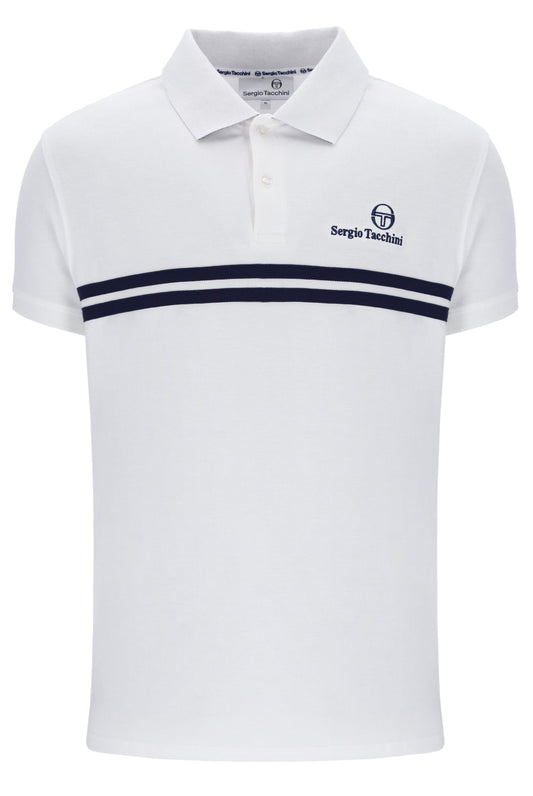 Sergio Tacchini Men's New Supermac Polo Shirt White / Maritime Blue