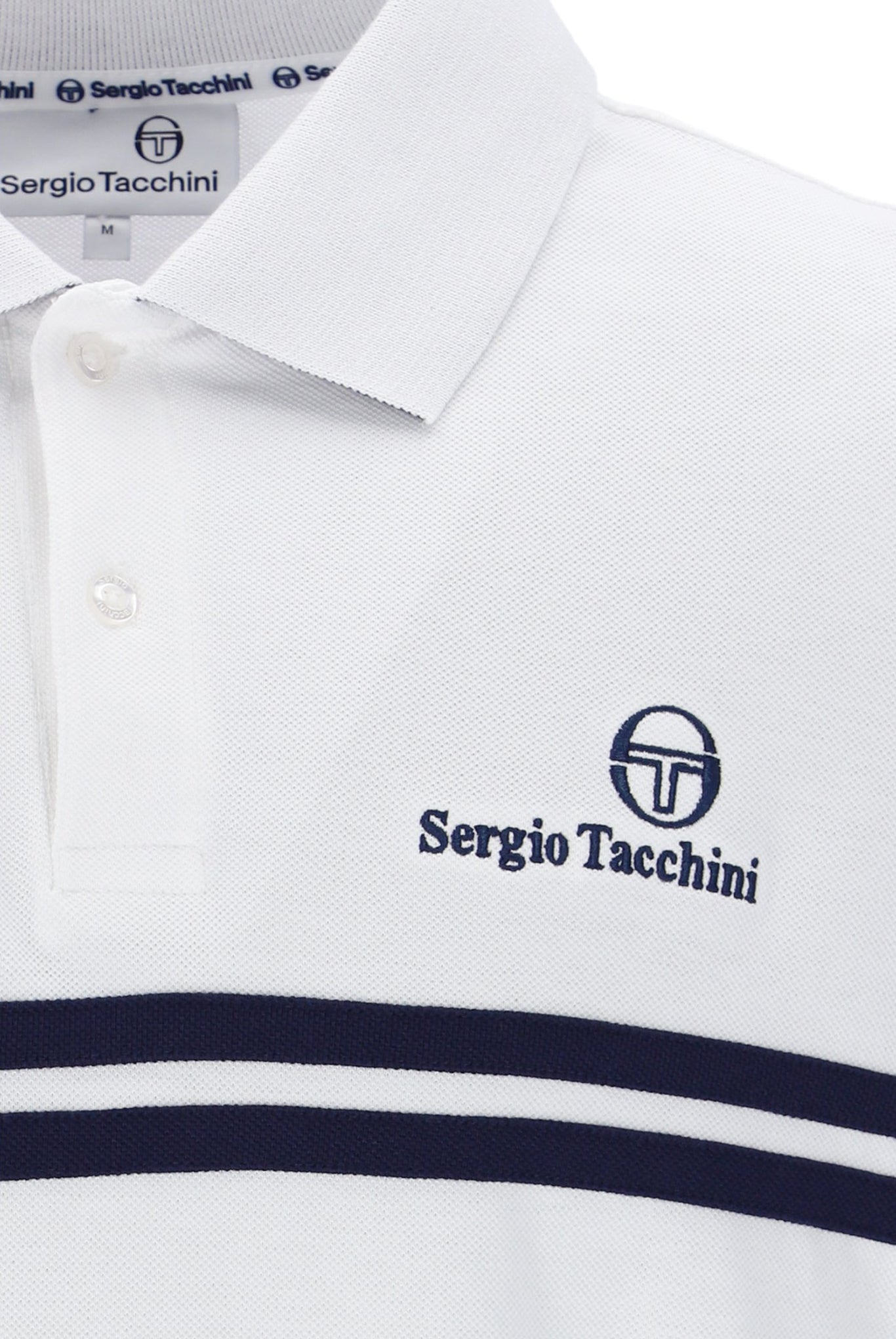 Sergio Tacchini Men's New Supermac Polo Shirt White / Maritime Blue