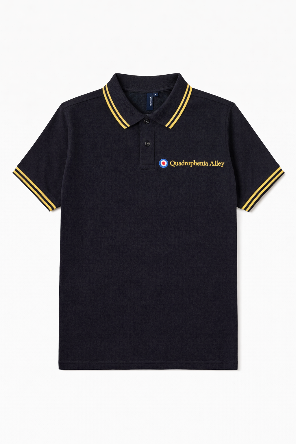 Quadrophenia Alley Men's Exclusive Target Polo Shirt Black/Yellow